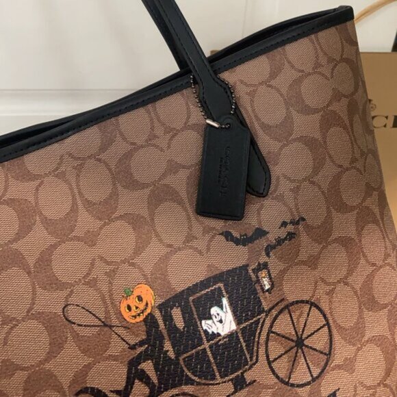 Coach Tan and Black Tote - Picture 6 of 7